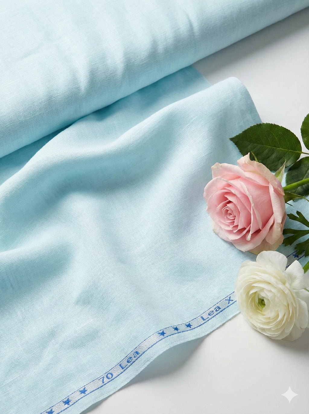 Mint Blue Pure cotton Linen Fabric (70 lea)