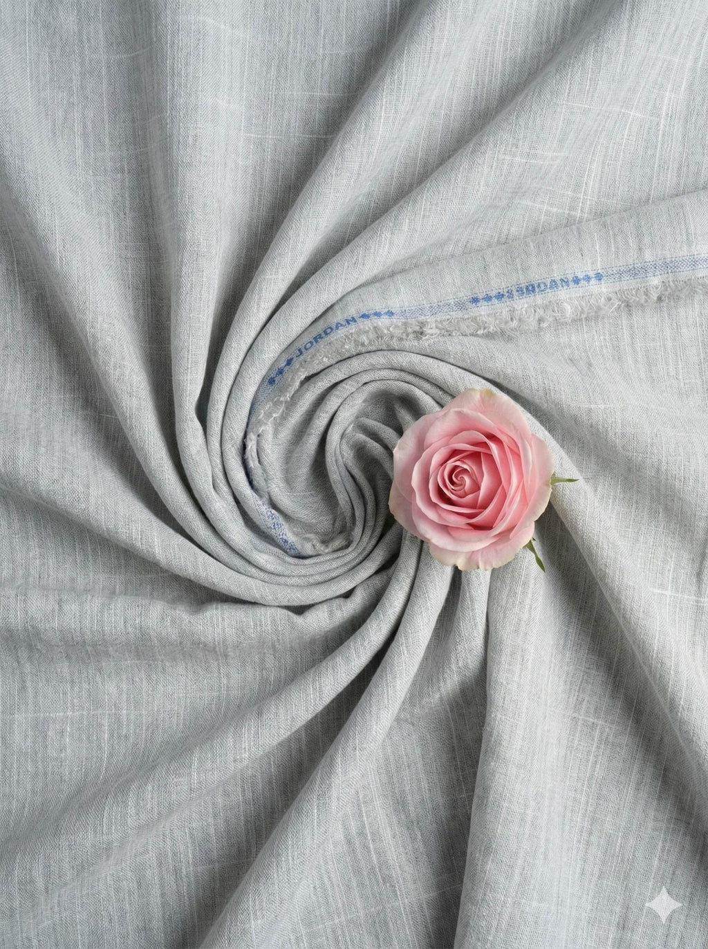 Ice Grey & White Dual Color Cotton Linen Fabric (60 lea)