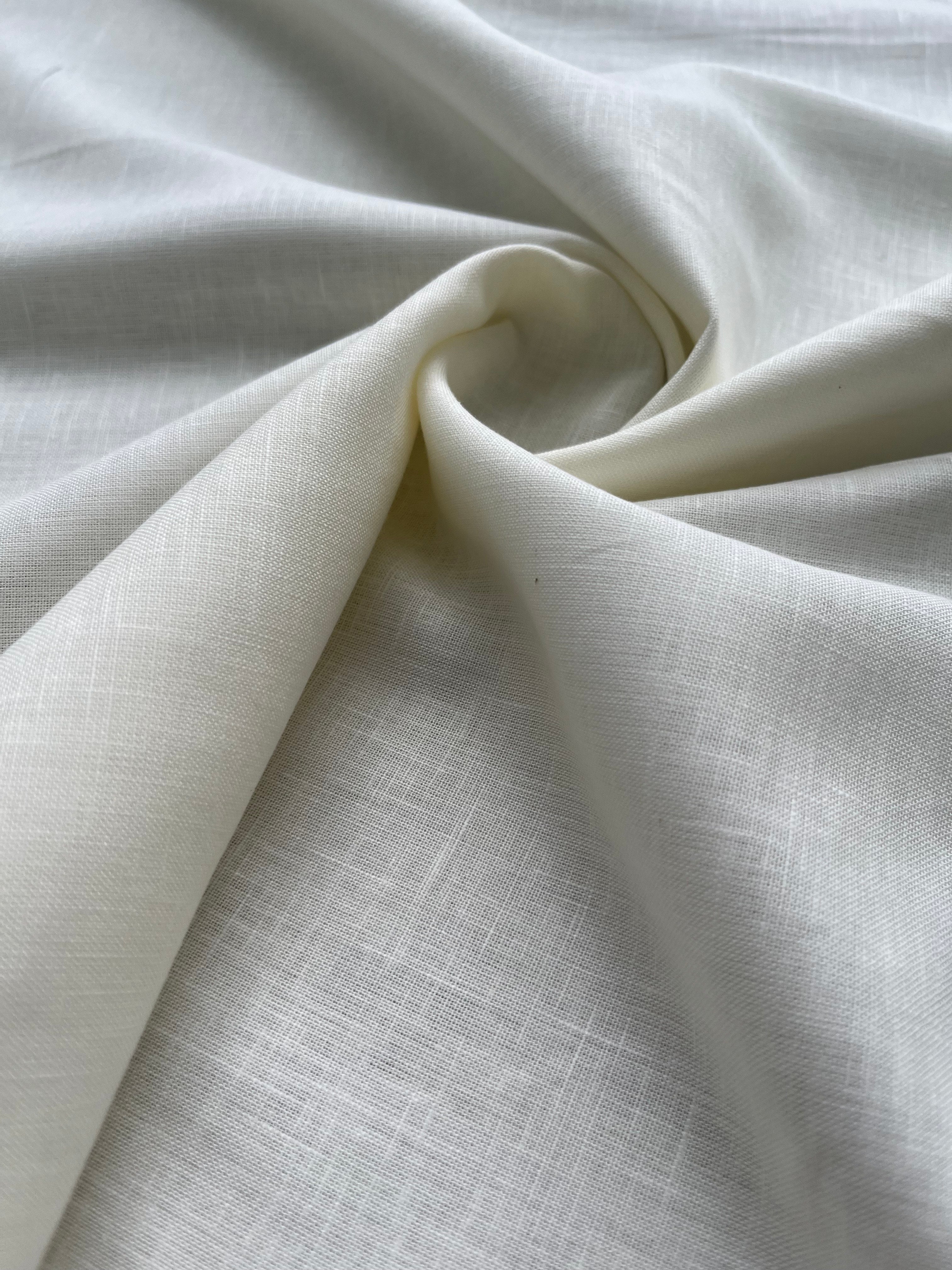 Off White 100% Pure Linen Fabric (70 lea)
