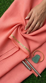 Premium Coral toned cotton linen fabric 60 lea