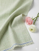 Mint Green & White Dual Color Cotton Linen Fabric (60 lea)