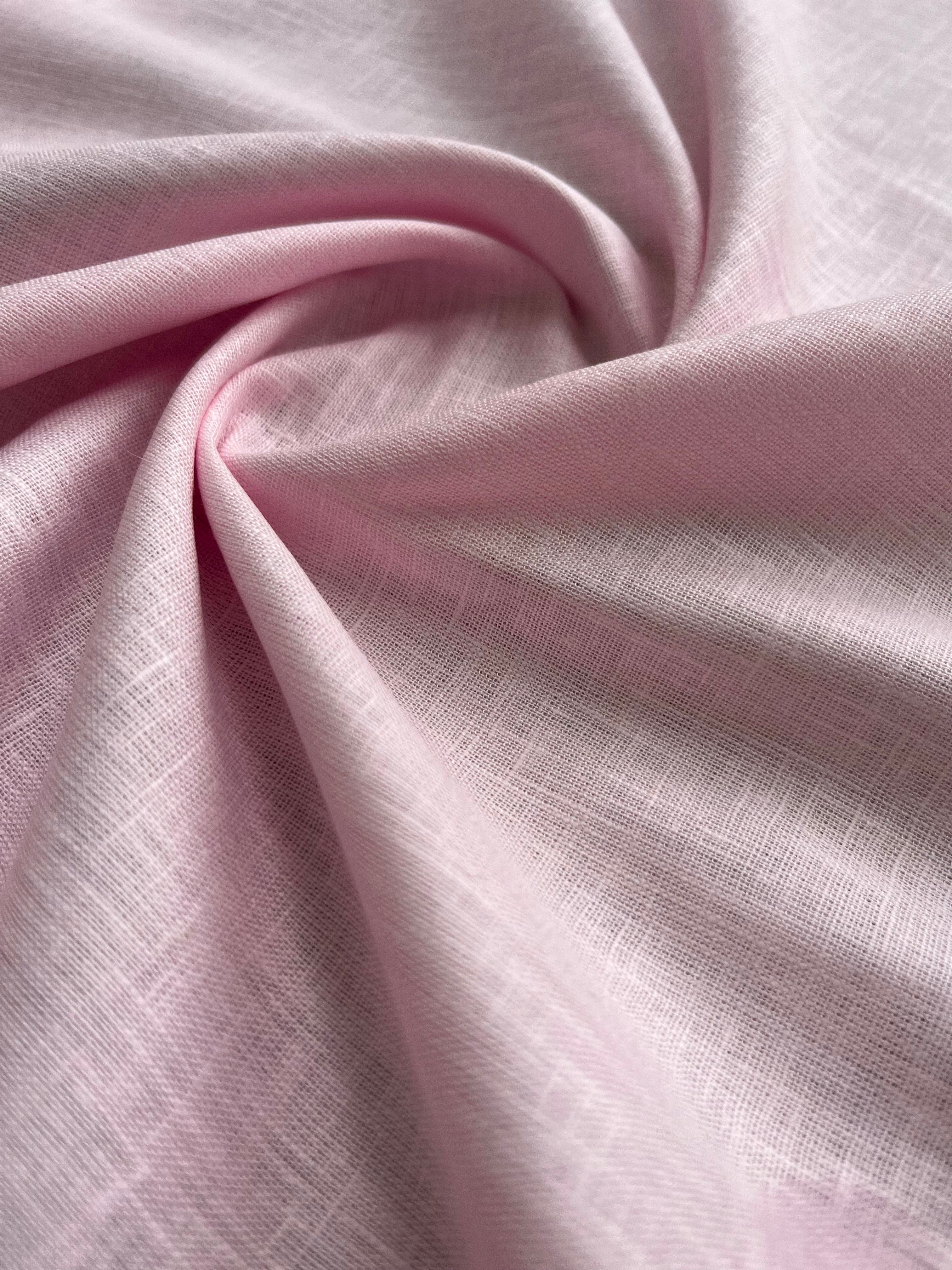 Pink 100% Pure Italian Cotton Linen Fabric (70 lea)
