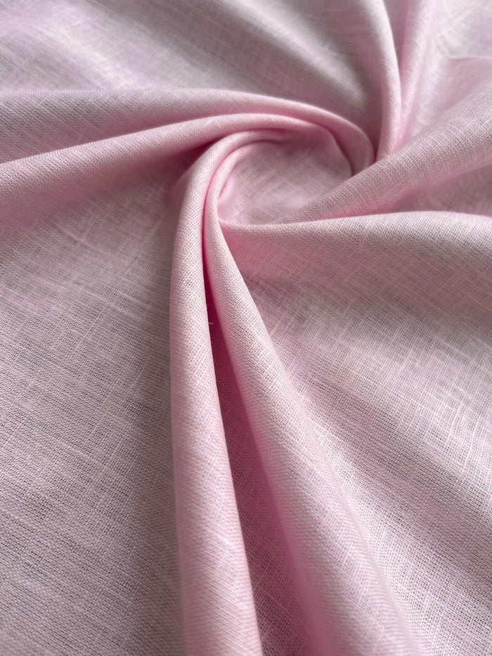 Pink 100% Pure Italian Cotton Linen Fabric (70 lea)