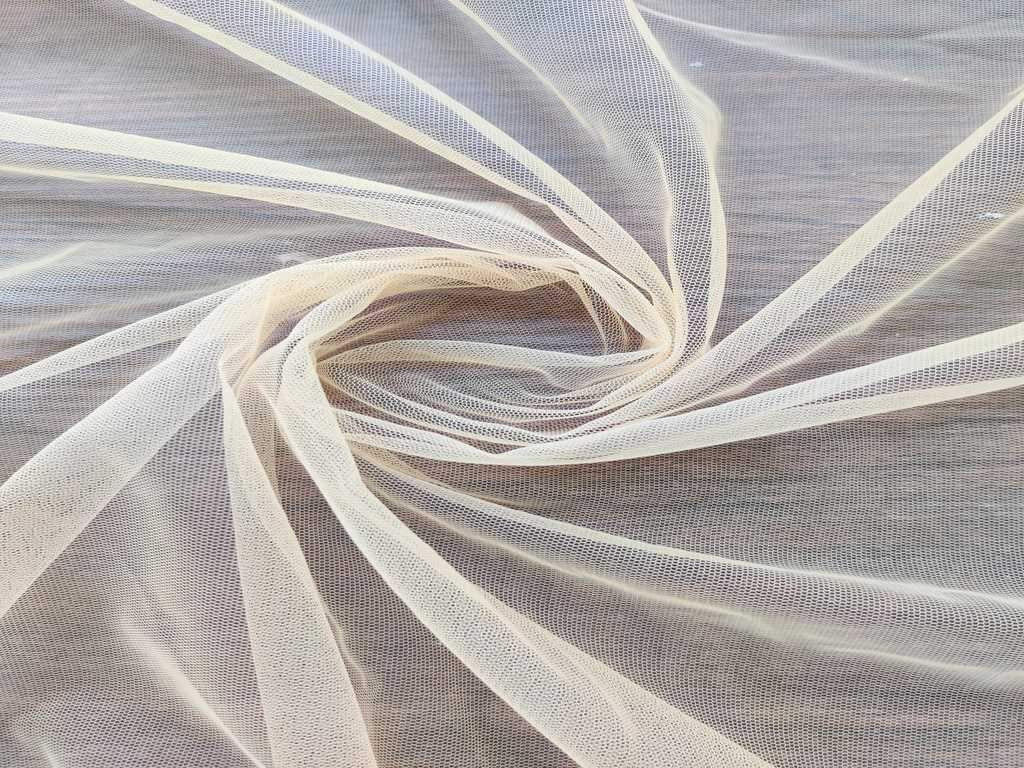 Light Pastel Yellow Plain Mono Net Fabric